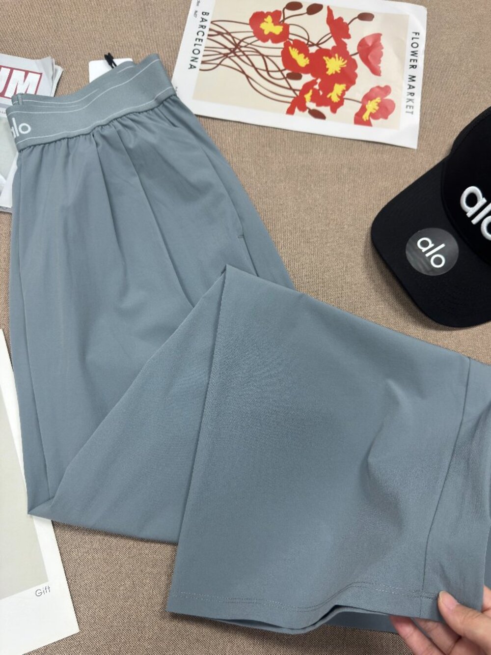 NWT🍯ALO Yoga Suit Up Trouser Steel Grey🚴(Regular 30 inches)Wide Leg Athleisure - Picture 2 of 8